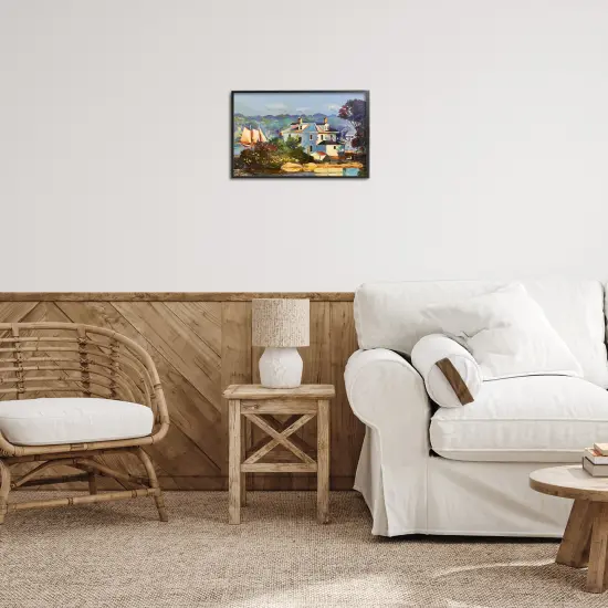 Stupell Industries Coastal Gloucester Houses Framed Giclee By Greg Gorham {8}