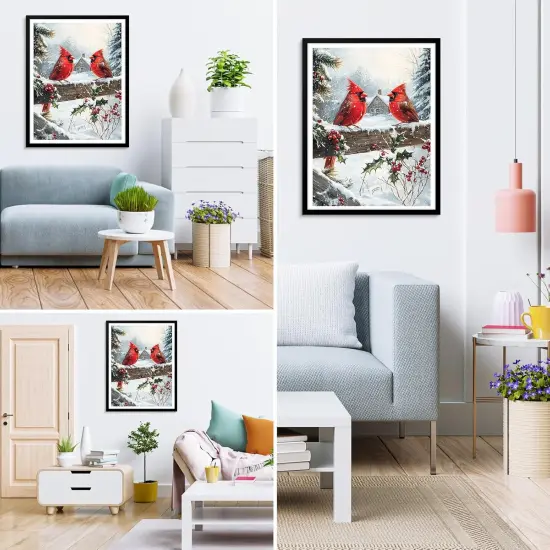 Winter Cardinal Christmas Diamond Painting Kits for Adults (12x16 inch) {3}