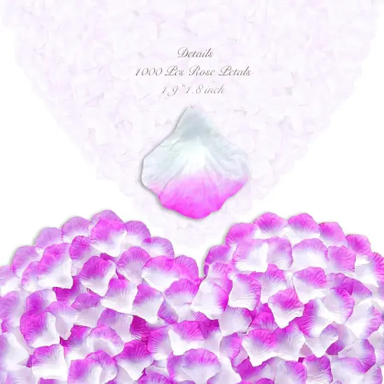 1000 Pieces Rose Petals (Purple Plus White) {2}
