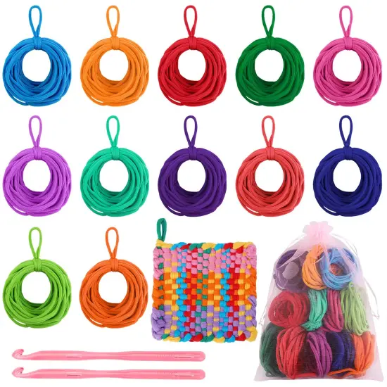 288 Pieces Loom Weaving Craft Loops Refill Elastic Potholder Loops with Multiple Colors for DIY Crafts Supplies, Compatible with 7 Inch Weaving Loom {1}