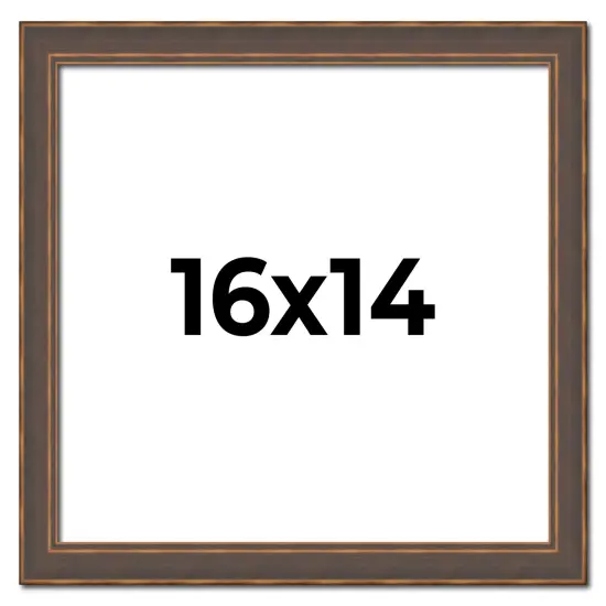 Elegant Brown Picture Frame - UV Acrylic, Backing Board, Hanging Hardware Included {1}