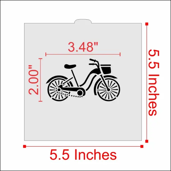 Bicycle Cookie & Craft Stencil | CM056 by Designer Stencils | Cookie Decorating Tools | Baking Stencils for Royal Icing, Airbrush, Dusting Powder | Craft Stencils for Canvas, Paper, Wood | Reusable Food Grade Stencil {2}