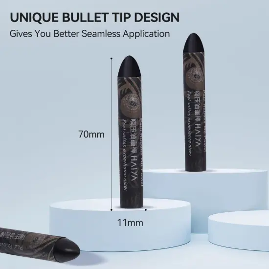 Oil Pastels, 8PCS Black Oil Pastel Set with Creamy Texture Easy to Blend, Bullet Heads HAIYA Oil Pastels for Artists and Beginners, Art Supplies for Painting and Drawing {4}