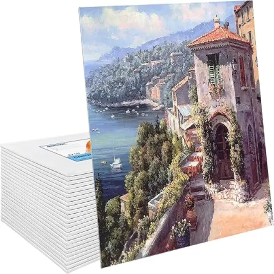 Canvas Boards for Painting 8x10 Inch, Super Value 24 Pack Paint Canvases, White Blank Canvas Panels, 100% Cotton Primed, Painting Art Supplies {5}