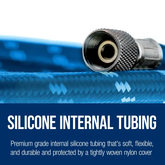 Master Airbrush Super Premium 6 Foot Nylon Braided Airbrush Hose with Silicone Tubing - Standard 1/8" Size Fitting Ends, Flexible, Durable {3}