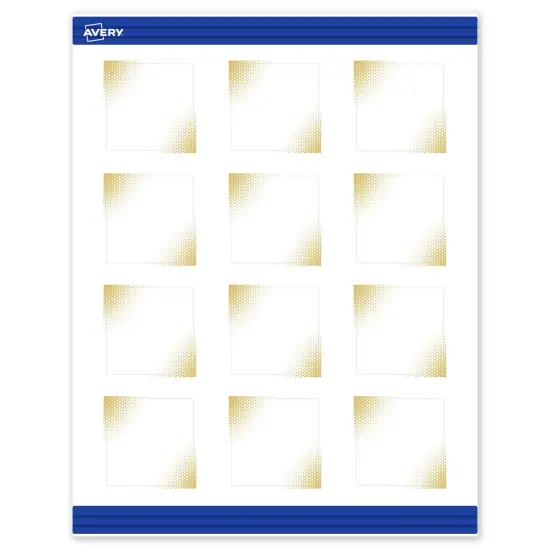 Avery Printable Square Business Cards with Sure Feed Technology, Pre-Printed Gold Blush Pattern, Matte White, 2" x 2", Laser & Inkjet Compatible, 120 Total, Great for Branding, Marketing, and Events {1}