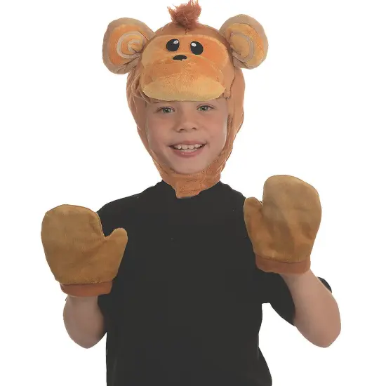 Monkey Animal Toddler Halloween Costume Pack with Headpiece Mitts {1}