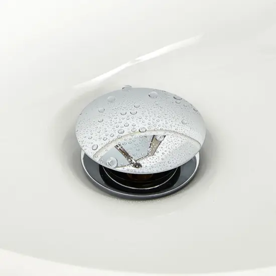 Polished Chrome Vessel Sink Drain Pop Up Stopper with Detachable Basket, 2.6 x 8.5 in Silver {3}