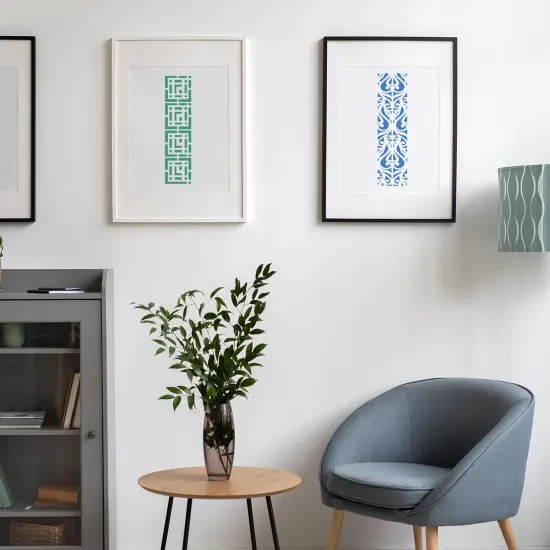 12 Pieces Border Leaf Stencil {5}