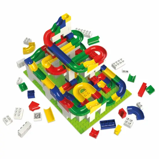Hubelino Marble Run 200-Piece Big Building Set, STEM Toys for 4-8 Year Olds, Compatible Marble Maze and Ball Run, Made in Germany Multicolor {4}