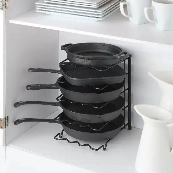 Metal Heavy Duty Kitchen Countertop Cabinet Pantry Pan, Pot Lid, and Pot Organizer Rack Holder {3}
