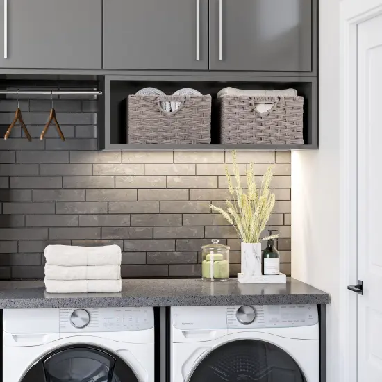 Seville Classics Handwoven Basket (2-Pack) Black {11}