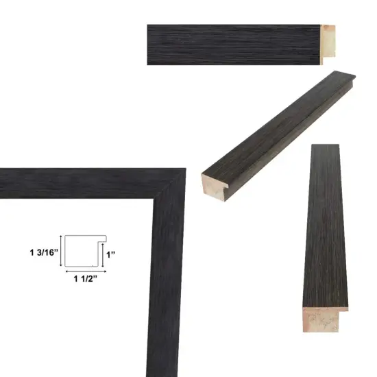 Weathered Black Wooden Grain Picture Frame 19x27 frame {2}