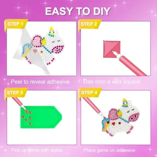 Arts and Crafts for Kids Ages 8-12 - Diamond Painting Kits - Gem Art Keychains Paint by Numbers Kit - Best Tween Girls Gifts Ideas - Kids Diamond Art - Art Supplies for Girls Toys Ages 4 5 6 7 8 9 10 {5}