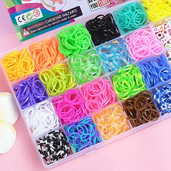 Rubber Band Bracelet Kit, Loom Bracelet Making Kit, Rubber Bands Refill Loom Set, Rubber Bands for Bracelets Making Kit, Loom Bands Kit for Kids Weaving DIY Crafting Gift {3}