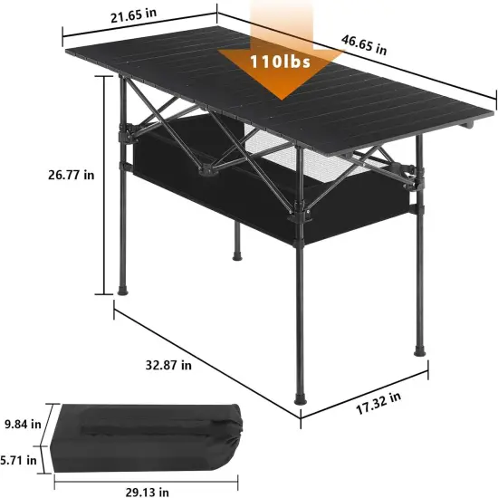 Folding Camping Table Folding Outdoor Table with Mesh Storage Bag {2}