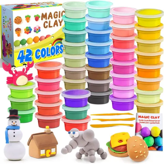 Air Dry Clay - 42 Colors Modeling Clay Kit with Tools for Kids, Soft & Ultra Light, Toys Gifts for Ages 3-8+ {1}