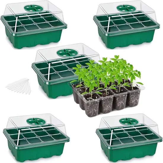 5Pack Seed Starter Tray Plant Starter Kit with Domes Greenhouse Germination Kit {1}