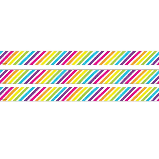 Brights 4Ever Stripes Straight Rolled Border Trim, 50 Feet, 3 Rolls {1}