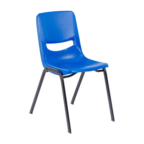 Emma and Oliver Jacobs Stackable Flex Comfort Classroom Chair with Ergonomic Flex Back and Heavy-Duty, Powder-Coated Steel Frame Navy {2}
