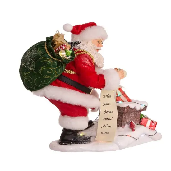 10.5" Fabrich&eacute;&trade; Battery-Operated Lighted Chimney Santa {2}