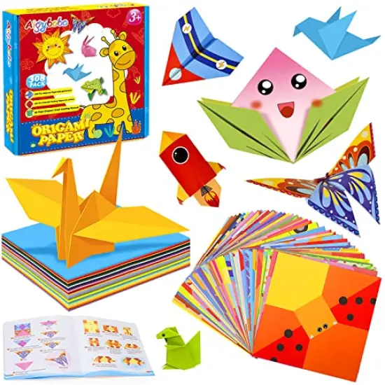 308 Pieces Origami Paper Set, 308PCS Kids Craft Paper Kit with Instructional Book for Girls Age 6,7,8,9,10,11,12, Art Projects Supplies for School Class Craft Lessons- Christmas Gifts for Boys&Girls {3}