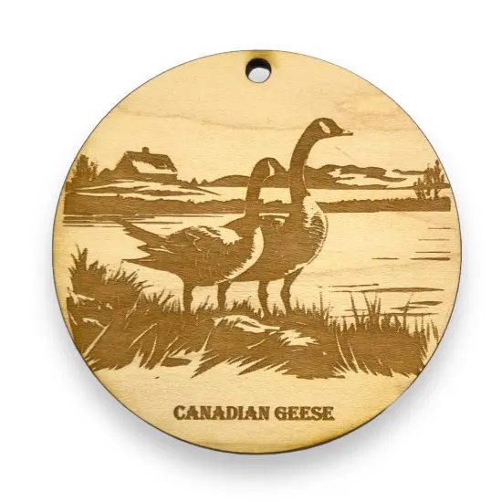 Ornament - Canadian Geese Raw Wood {1}