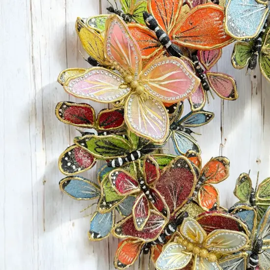22" Capiz Butterfly Wreath &ndash; Handmade Spring & Easter Decor, Christmas gift - Holiday Tree {4}