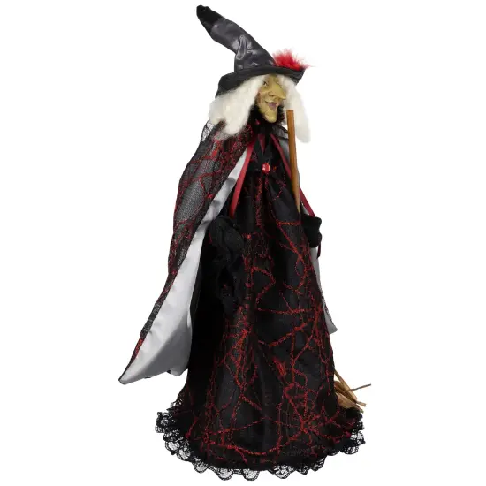 Northlight Spooky Witch with Broom Halloween Figure - 18" Black {5}