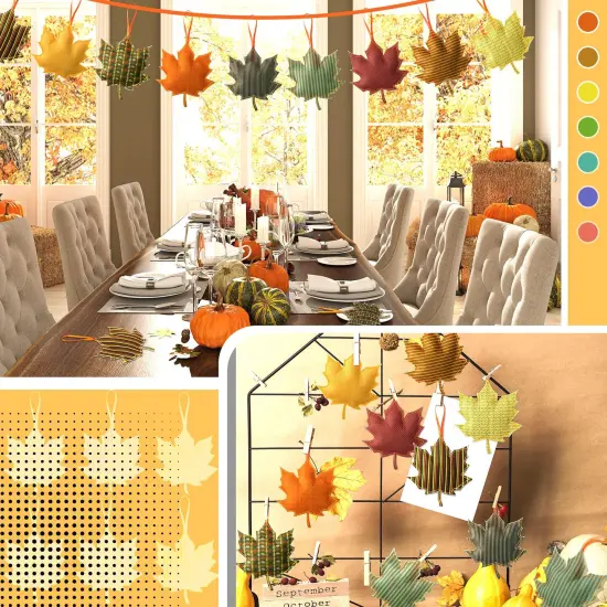 27 Pieces Fall Thanksgiving Maple Leaf Hanging Ornaments Felt 3D Fall Decoration Harvest Fall Leaves Farmhouse Decorations for Tree Festival Party Supplies(Maple Leaf Style) {3}
