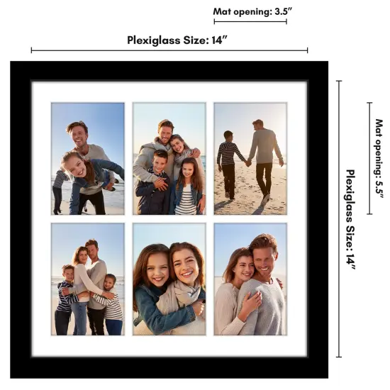 Americanflat 14x14 Collage Picture Frame - Fits Six 4x6 Photos or One 14x14 Photo {8}