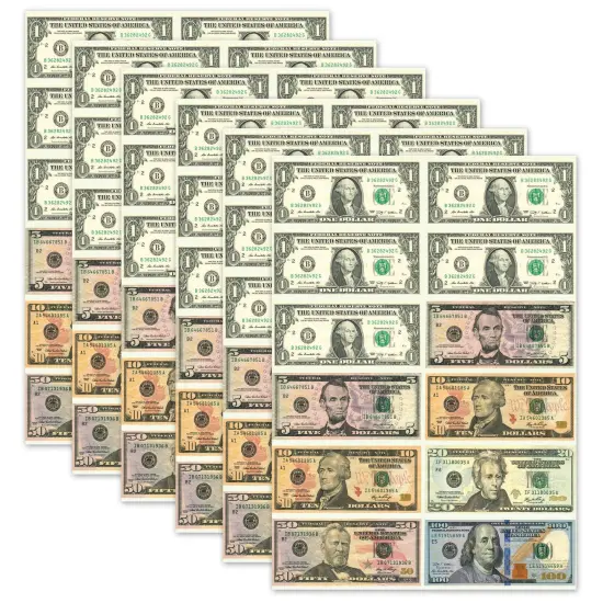 Math Die-Cut Magnets, U.S. Dollars, 12 Per Pack, 6 Packs {1}