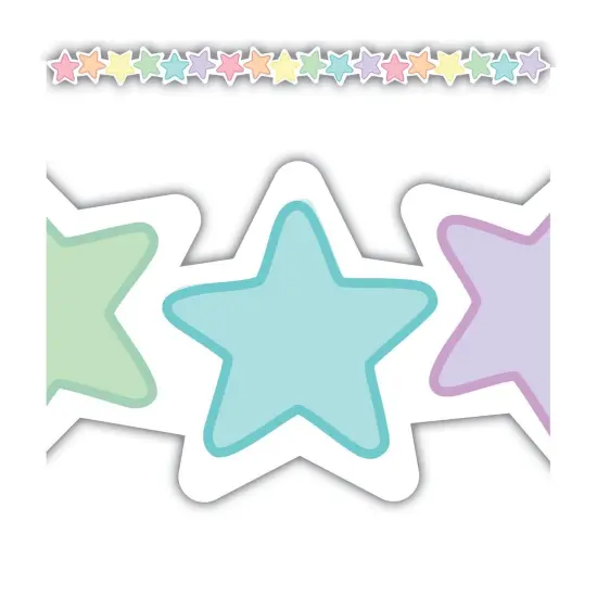 Pastel Pop Stars Die-Cut Border Trim, 35 Feet Per Pack, 6 Packs {3}