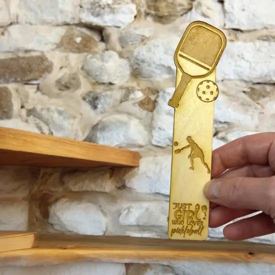 Bookmark - Just a girl who loves pickleball - Birch wood {5}