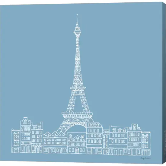 French Script III Blue by Avery Tillmon 12" x 12" Canvas Wall Art {1}