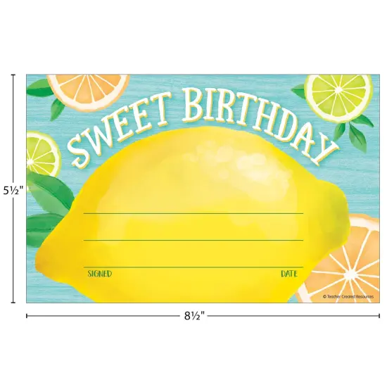 Lemon Zest Sweet Birthday Awards, 30 Per Pack, 6 Packs {6}