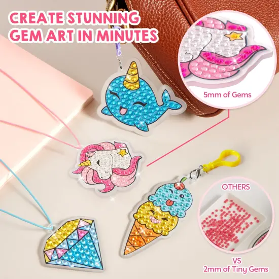 16 Projects Gem Art, Kids Diamond Painting Kit with 5D Gem, Arts and Crafts for Girls Ages 6-12, Gem Craft Activities Kits, Premium Diamond Art Gift Ideas for Girls Crafts Ages 6, 7, 8+ {5}