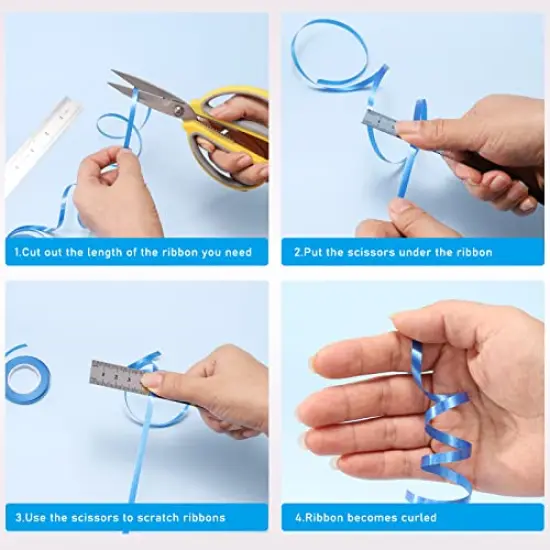 30 Roll 15 Colors Curling Ribbons for Crafts Bows Present Wrapping Florist Wedding Party Festival Art Craft Decor, Separate Rolls, 11 Yards Per Roll, 3/16 Inch Wide 3/16" - Set1 {5}