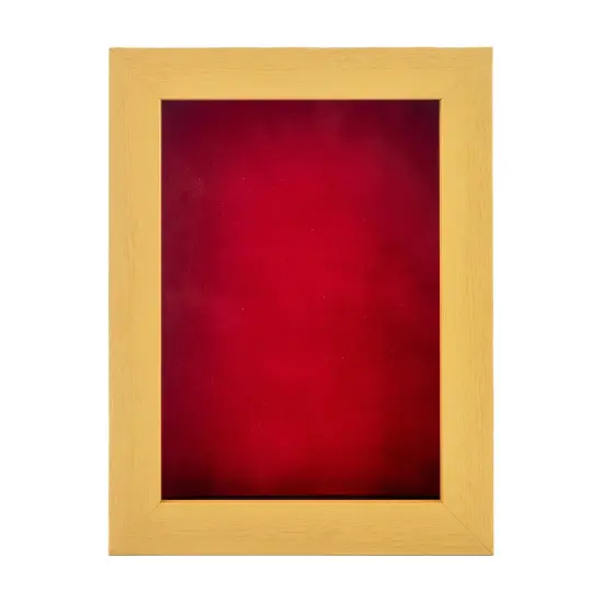 Classic Natural Wood Shadow Box Frame with Acrylic Front - Red Suede Backing, 30 Sizes {4}