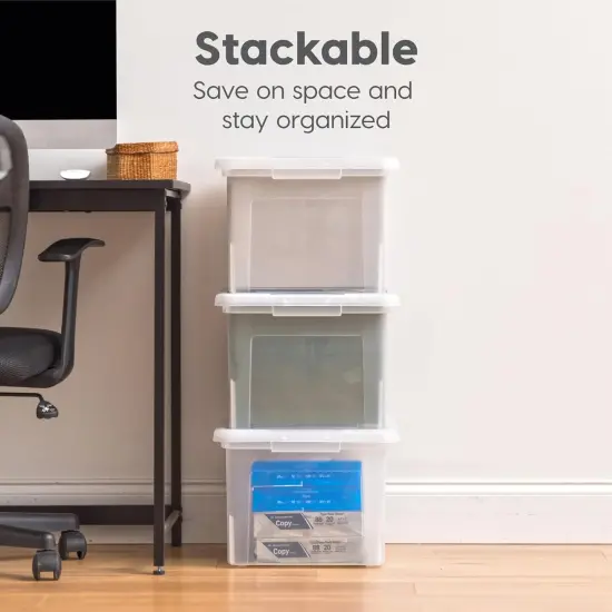 IRIS USA 4 Pack Letter/Legal Size File Box, File Folders, File Organizer {6}