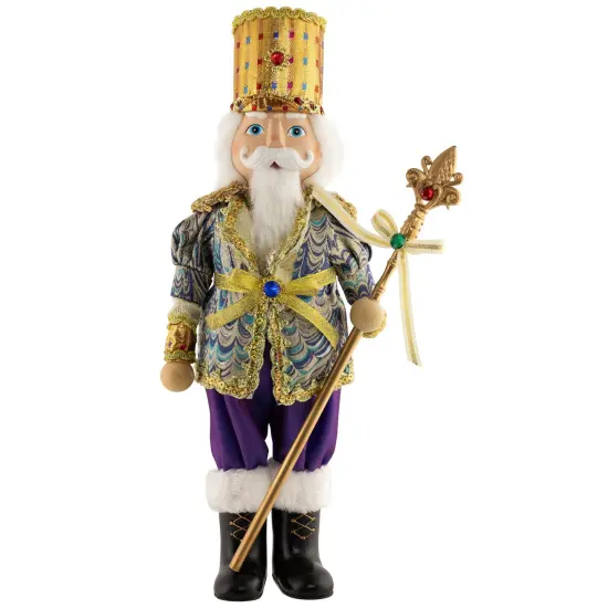 Northlight Nutcracker with Jeweled Scepter Christmas Figure - 16" Gold {3}