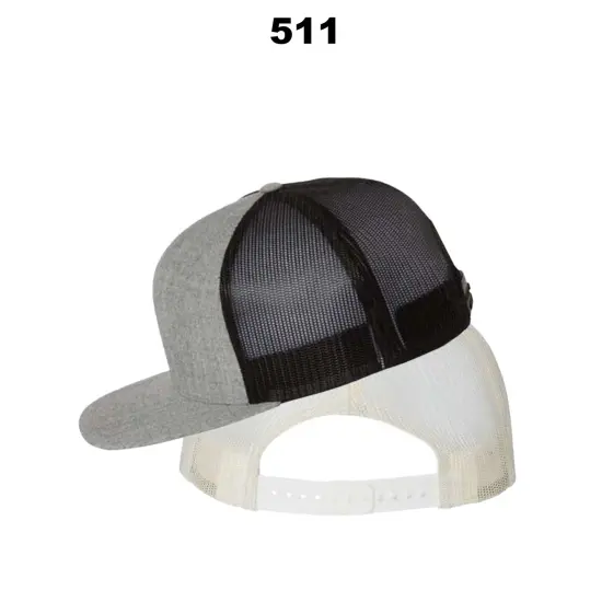 Richardson&reg; Wool Blend Flat Bill Trucker Cap Navy {3}