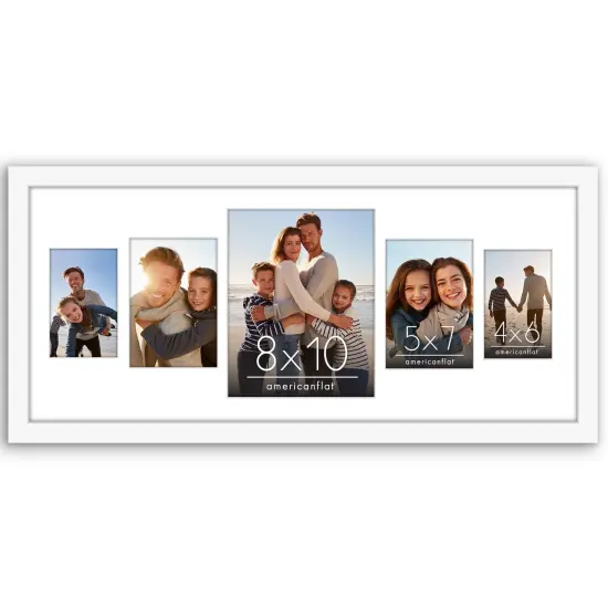 Americanflat 12x28 Collage Picture Frame - Fits One 8x10 Photo, Two 4x6 Photos, and Two 5x7 Photos or One 12x28 Photo {1}