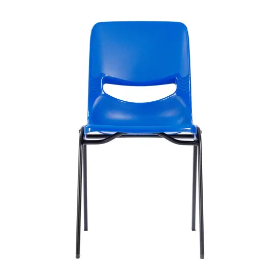 Emma and Oliver Jacobs Stackable Flex Comfort Classroom Chair with Ergonomic Flex Back and Heavy-Duty, Powder-Coated Steel Frame Navy {5}