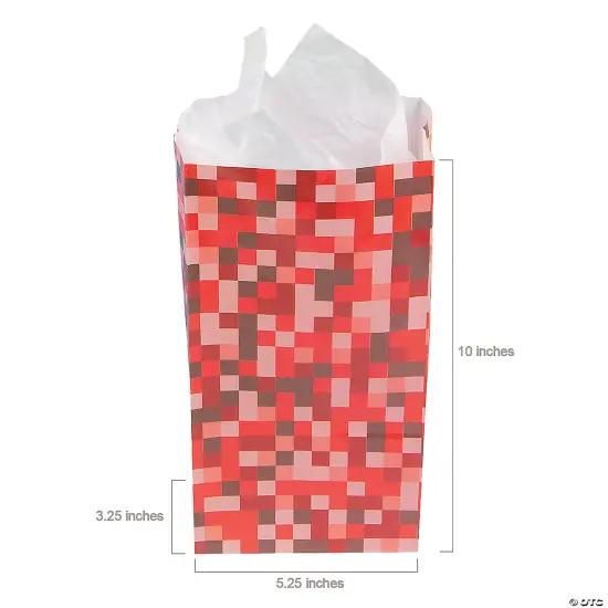 Pixel Pattern Paper Treat Bags - 12 Pc. {3}