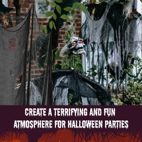 48 x 240 inc Halloween Creepy Cloth, Spooky Giant Cheese Cloth Tapestry for Halloween Party Supplies Decorations Outdoor Yard Home Wall Decor, Black {3}