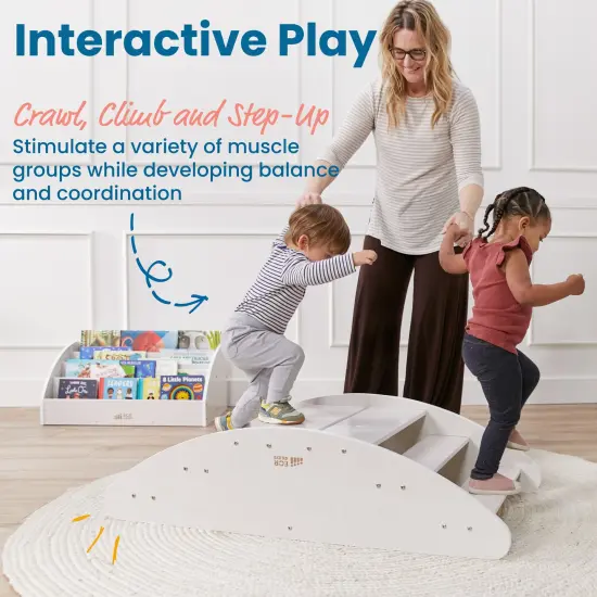 Rocking Boat and Steps, Play Center White Wash {3}