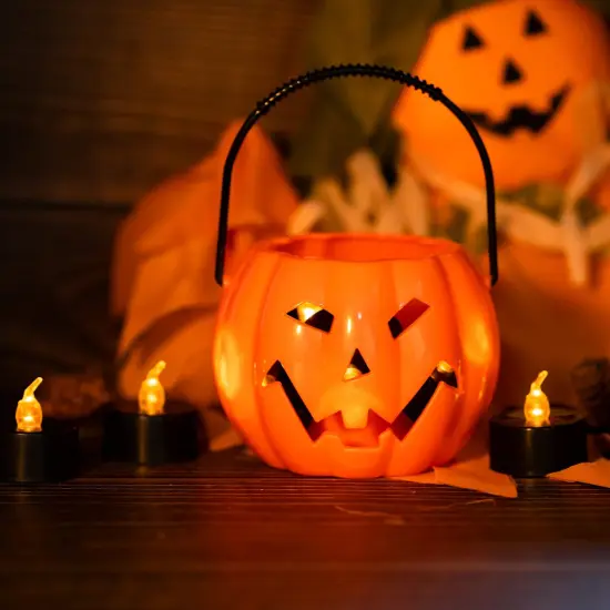 24 Pieces Black Tea Lights Candles &ndash; Flickering Warm Yellow Lights Flameless LED Candles &ndash; Long Lasting Battery Operated Fake Candles &ndash; Decoration for Wedding, Halloween and Christmas {6}