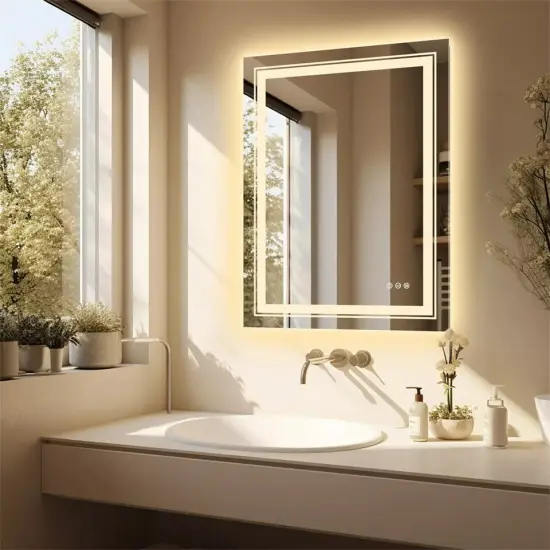 32x24" LED Mirror for Bathroom Mirror with Lights Dimmable Anti-Fog Wall Mounted {1}