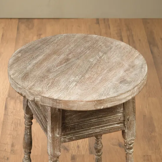 AA Importing 48443-BR Round Cambridge End Table {3}